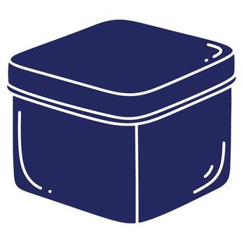 Modern Dark Blue Square Container with Lid for Storage and Organization in Minimalist Style vector