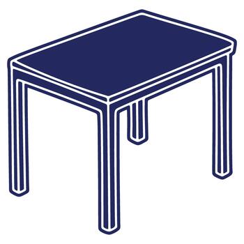 Stylish Blue Table Illustration for Interior Design Mockups and Furniture Visualizations in Format Ready to Use vector