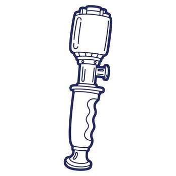 Line art illustration of an underwater communication device in deep blue on a white background design for web and print resources vector