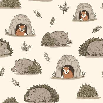 A pattern with animals in it vector