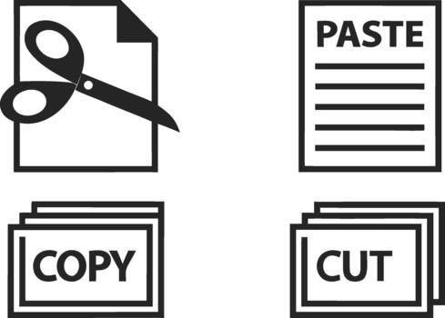 Essential Copy Paste Icon Set vector