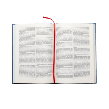 Open book with a red ribbon bookmark marking the pages ready for reading inspiration with the knowledge and wisdom within the text png