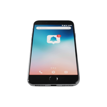 modern smartphone weergeven Ongelezen kennisgeving alarm icoon met drie in afwachting berichten, perfect voor app ontwikkeling png