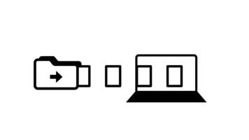 A USB drive connecting to a laptop symbolizes physical data transfer, representing traditional methods of sharing and saving files in secure offline environments video