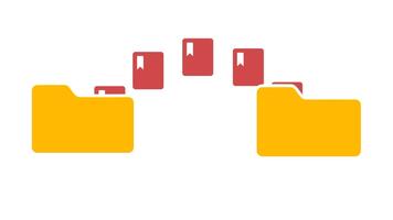 meerdere mappen uitwisselen bestanden staan voor naadloos gegevens uploaden en delen, symboliseert doeltreffend digitaal communicatie en cloudgebaseerd samenwerking systemen video