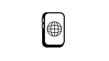 A smartphone with a globe on its screen represents mobile internet connectivity, symbolizing global access, digital mobility, and real-time communication video