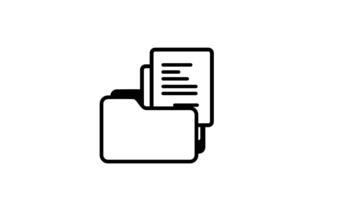 An icon of a folder with documents inside symbolizing data organization, storage, and efficient document management in a digital workspace environment video