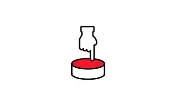 A hand pushes a red button set on a clean platform, presenting a moment where decisions matter as small actions can activate powerful changes with simple pressure video