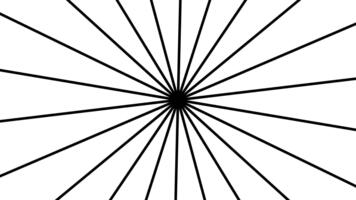 radiante Linee estendere a partire dal un' centrale punto, illustrare messa a fuoco, energia, e il visivo rappresentazione di prospettiva e direzione video