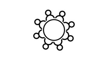 cirkulär knutpunkter länkad tillsammans representera förbindelse, samarbete, och digital kommunikation tvärs över global nät och modern teknologisk samspel video