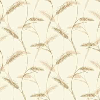 sin costura modelo de dos filas de trigos en un ligero beige antecedentes. para embalaje diseño, tarjetas, cubrir, huellas dactilares, producto etiquetas y tela. vector