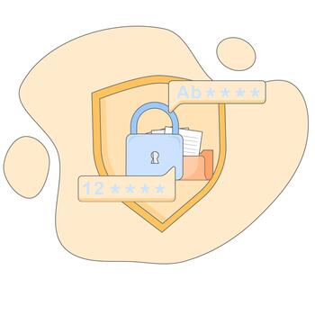 A shield with a lock and a book on it vector