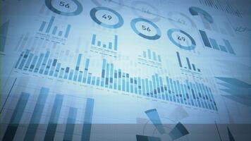 o negócio Estatísticas disposição com falha computador tela efeito video