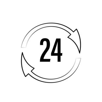 24 horas circular diseño con flechas indicando hora ciclo vector