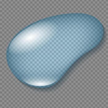 A Detailed Look at a Smooth, Transparent Water Droplet Resting on a Modern Checkered Background vector