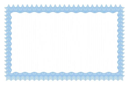 Light blue blank certificate frame with abstract pattern and white background ready for text vector