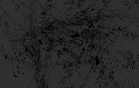 Black grunge scratch texture background featuring rough abstract lines and distressed surface patterns. Perfect for photo overlays, graphic design, motion backgrounds, and creative visual artwork. vector