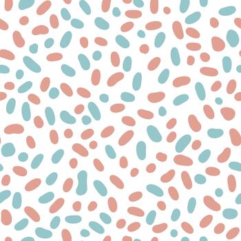 A playful pattern of scattered pastel ovals and dots on a white background. vector