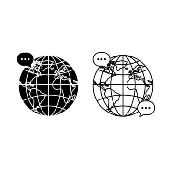 Global communication and dialogue across the world connecting people through conversations. vector