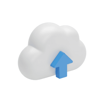 resumen 3d representación de un nube y un hacia arriba flecha, significando sin costura digital datos transmisión, seguro en línea almacenamiento soluciones, y eficiente red integración para moderno tecnología png