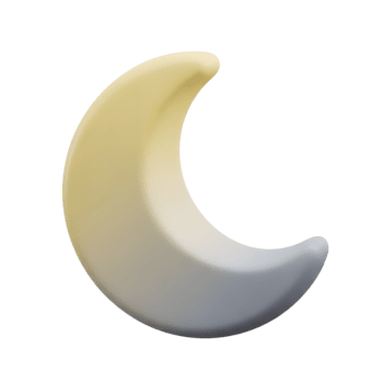 stylisé 3d croissant lune icône avec une lisse, pente mélange de doux Jaune à subtil gris. parfait pour serein nuit thèmes, sommeil applications, céleste conceptions, ou élégant temps widgets png