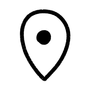 minimalista e texturizado mapa PIN ícone, desenhado à mão com uma corajoso, angustiado Preto terminar, simbolizando localização ou direção dentro uma único abstrato gráfico Projeto png