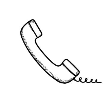 Hand-drawn sketch of a vintage telephone receiver with a coiled cord, perfect for communication and retro design concepts vector