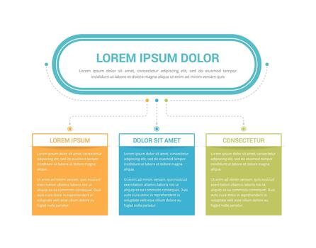 Infographic template with main title and three steps or options, workflow, process chart vector