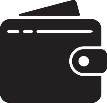 Simple Black Icon of a Closed Wallet with a Snap Closure symbol money vector