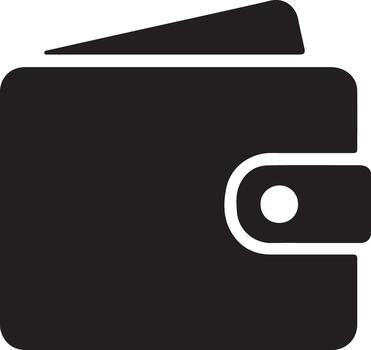 Simple black icon of a closed wallet with a snap closure vector