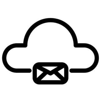 nube informática correo electrónico- almacenamiento- descentralizado datos icono vector