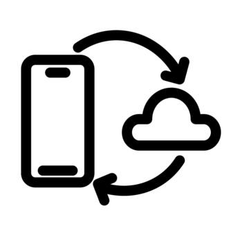 Mobile Cloud Synchronization- Data Transfer Icon vector