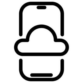 nube almacenamiento- móvil teléfono- datos respaldo- nube informática icono vector