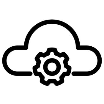 Cloud Computing Settings- Gear Icon- Cloud Server Configuration vector