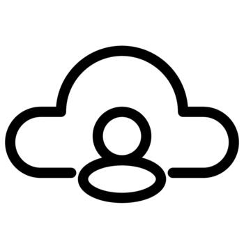 Cloud Computing User Icon- Decentralized Network Storage Symbol vector