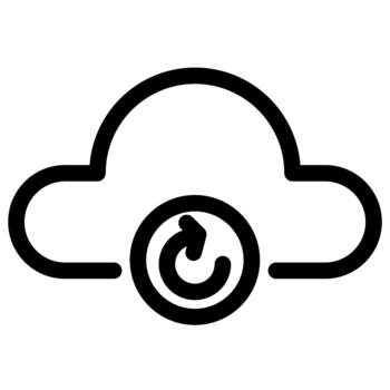 Cloud Computing- Data Backup- Restore Icon- Refresh- Sync vector