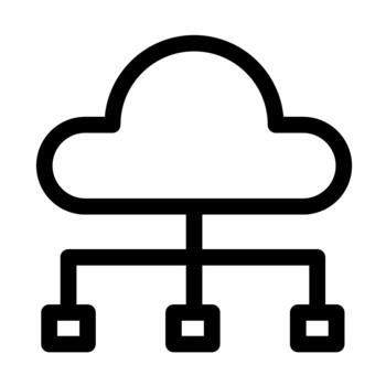 Cloud Computing Network- Decentralized Data Storage Icon vector