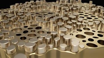 ciclo continuo animare astratto d'oro struttura con intricato cilindrico modelli quello affascinare il sensi video