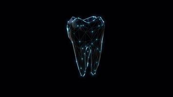 trogen digital tand rotation i plexus låg poly stil med alfa kanal video