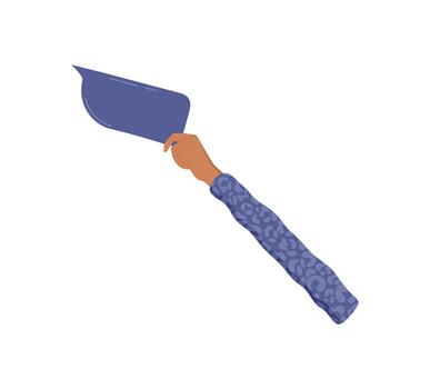 Raised hand with voting symbol in cartoon graphic style. Fingers hold a sign, symbolizing the act of speaking or voting. Flat, colorful design emphasizes active communication, ideal for campaigns, vector