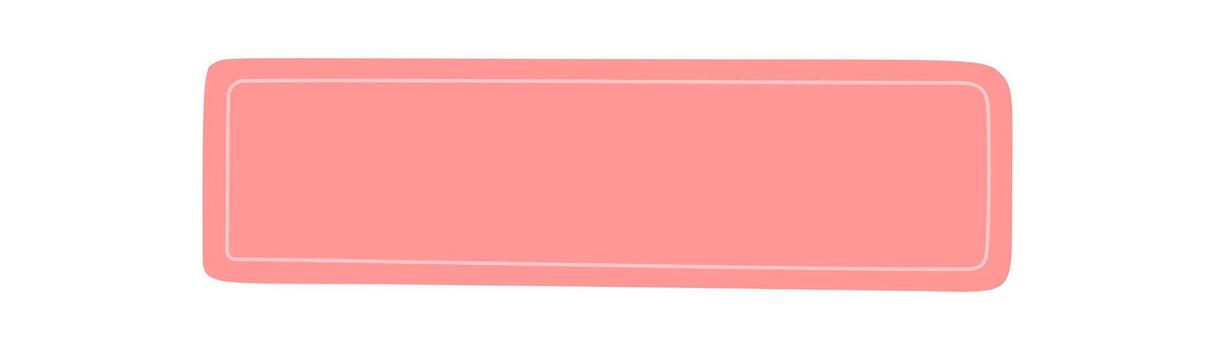 Hand drawn pink rectangle shape with organic form. Blob badge as a background and patch label. Soft banner and text area with a unique patch design, gentle organic style for branding or template. vector