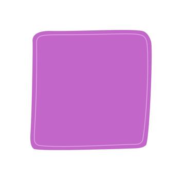 Hand drawn fluid shape in bold color serves as a creative quote box. Square and blob form unique background for message or conversation, rectangle outline adds speech element to the abstract vector