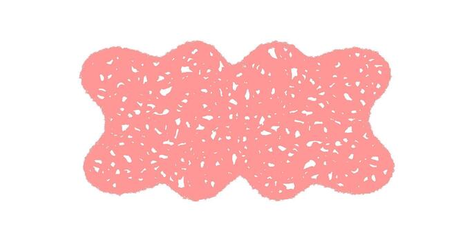 Groovy crayon hatched wavy rectangle frame in pink retro sketch style. Abstract border element with y2k graphic, chalk texture, and soft shading. Playful background for creative design accent. vector