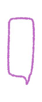 Hand drawn speech box in crayon sketch style with fluid contour. Rectangle balloon icon for chat or comment. Message textbox with round edges gives a playful look. vector