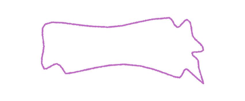 Hand drawn wavy speech balloon in soft crayon style. Rectangle outline with banner shape, graphic sketch for chat or talk concepts. Playful circle motif enriches modern communication and conversation vector