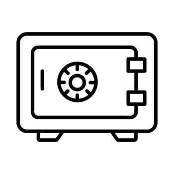 Secure Safe Box Icon. Simple Outline Illustration for Banking, Finance, and Security Concepts. vector