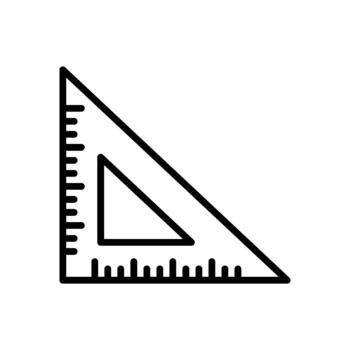 right triangle ruler icon, line style icon vector