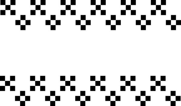 Pixelated Geometric Border Pattern , Abstract Black and White Decorative Frame Element for Creative Design. vector