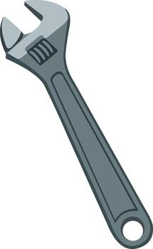 Adjustable wrench tool for intricate repairs and professional DIY projects, essential for any toolkit. vector