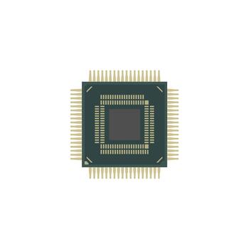 plano ilustración de un digital microprocesador vector